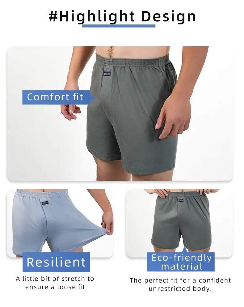 1PC gros caleçon solide bas de pyjama à la maison grande taille boxeurs slip pour hommes taille haute Allo pantalon coton pantalons bas de sommeil