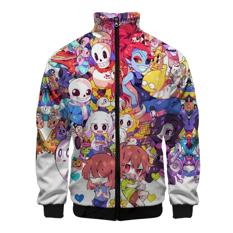 Luxury Popular Sans Undertale 3D Print Zipper Raglan Jacket Windbreaker Boys/Girls Comfortable Stand Collar Jackets Coats — image 24