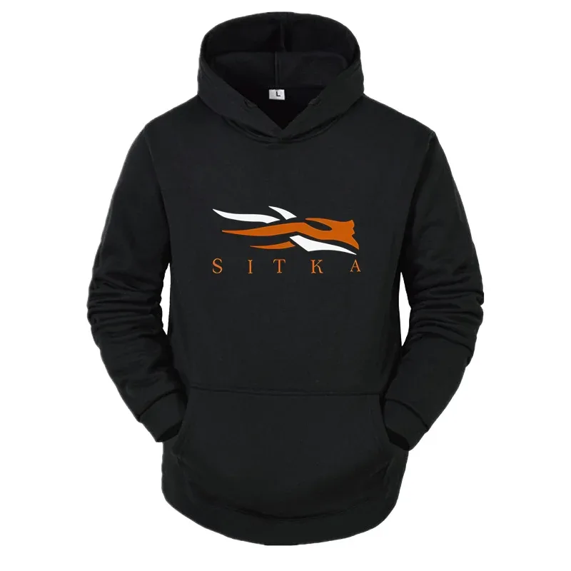 2026 New SITKA Letter Printed Fashion Men's Street Harajuku Y2K Autumn/Winter Hoodie Hip Hop Warm Sports and Leisure Clothing
