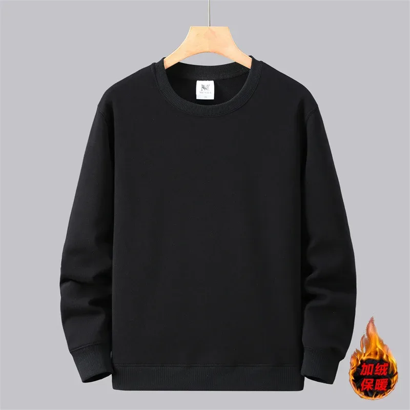 Large Size Men's Sweatshirt Crewneck Pullover Male Extra Big Plus 7XL 10XL 12XL Autumn Winter Fleece Lined Casual Clothing Loose — image 5