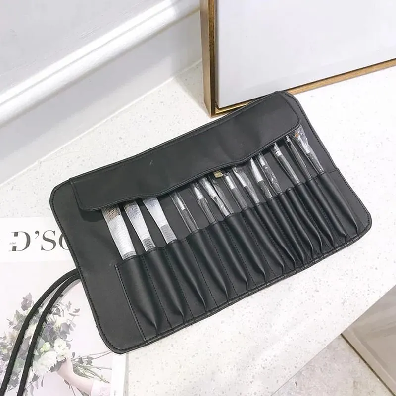 12/14/18 Hole Makeup Brush Bag Functional Travel Cosmetics Case Make Up Brushes Protector Rolling Pouch Tool — image 2