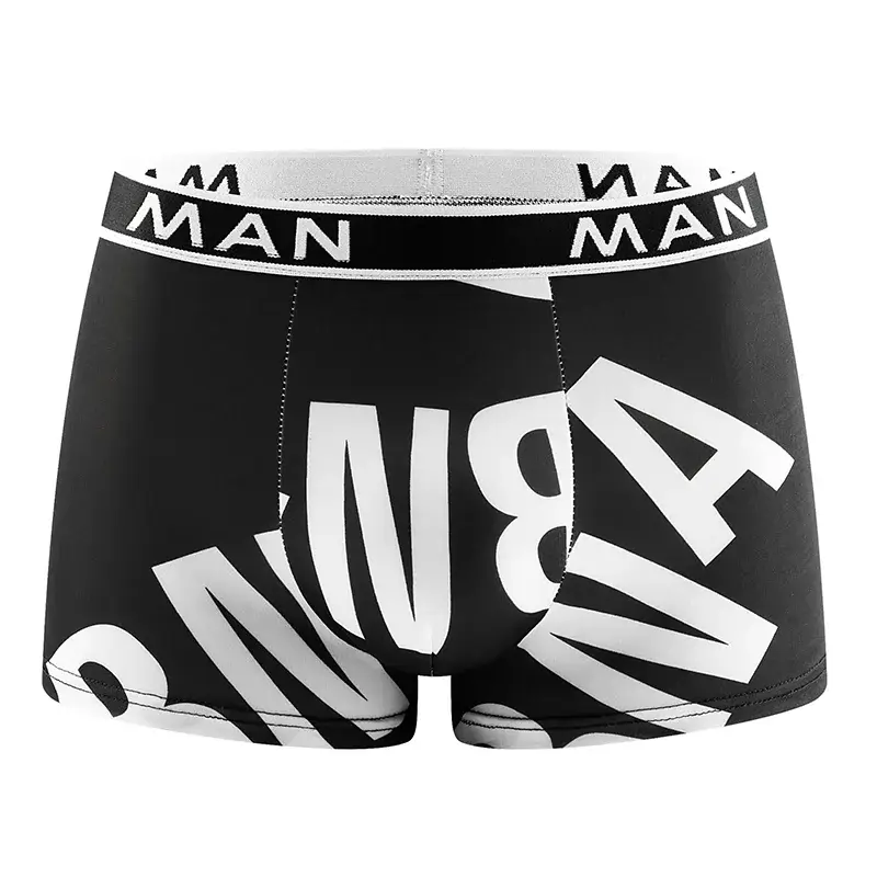 6PCS/SET Men's Underwear Ice Slik Men Panties Boys' Boxing Letter Printed Underwear Plus Size L-4XL Breathable Boxer Shorts — image 2