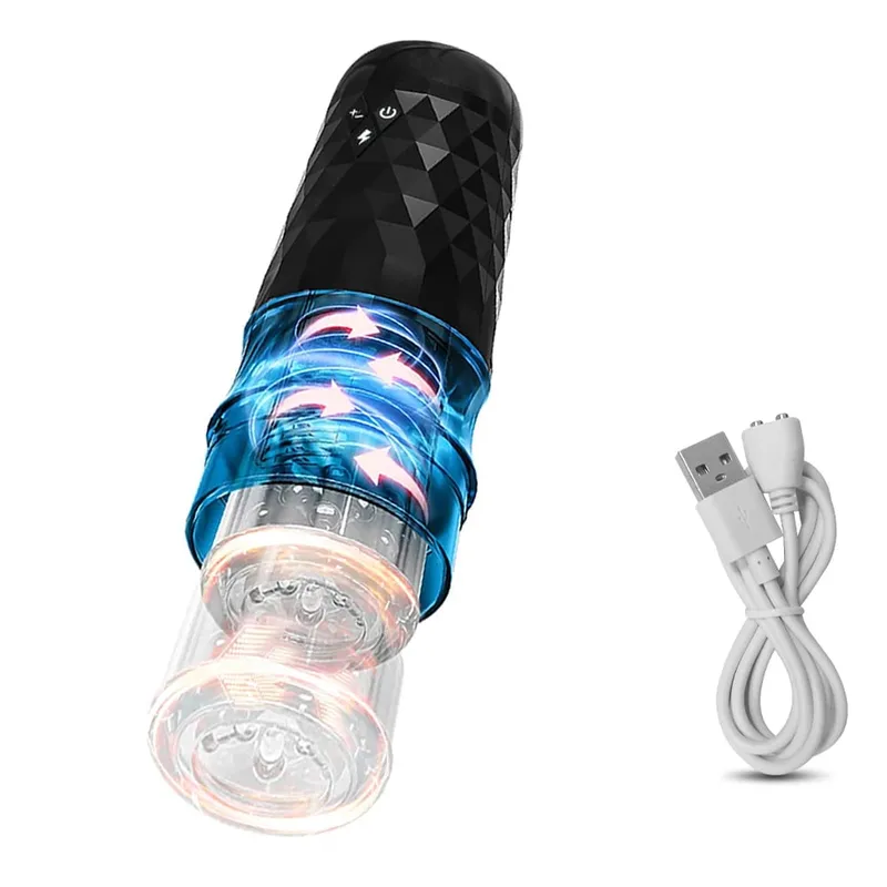 Automatic Male Masturbator Cup Telescopic Rotation Vagina Masturbation Sex Toys for Men Adults Thrusting Vibration Mastubator