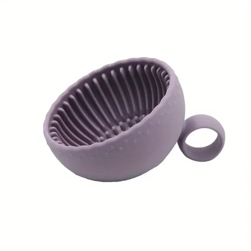 Brush Cleaning Bowl with Brush Cleaning Silicone Makeup Brush Cleaning Bowl for Eyebrows Powder Blusher Face and Eye Brushes — image 5