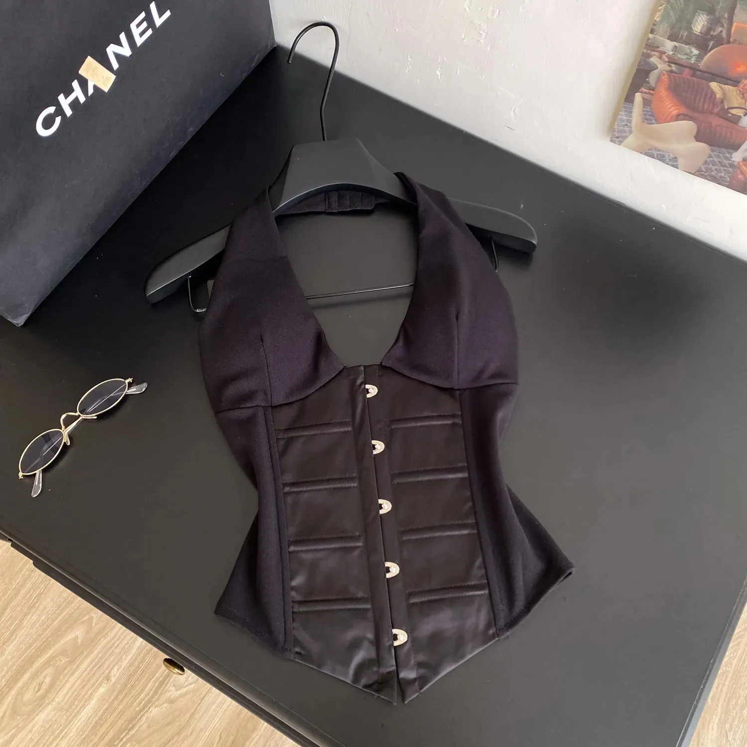 Halter Vintage Pleated Tank Top Korean Fashion Corset Bustier Summer Hotsweet Women Y2k Crop Top Camis — image 8