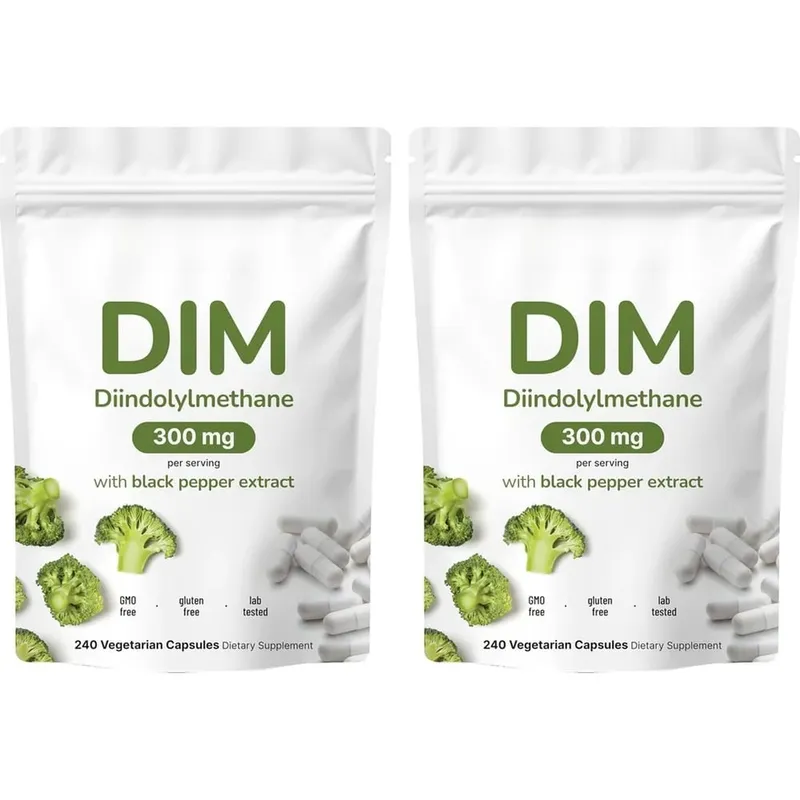 DIM Diindolylmethane Vegetarian Capsules with Black Pepper Extract GMO Free Gluten Free 240 Capsules — image 8