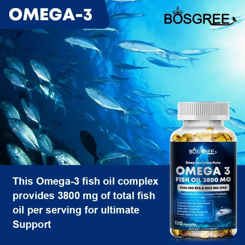 Omega 3 Fish Oil Supplement EPA+DHA - Suitable for Heart Liver Eye Brain Joint Health-Attention Memory and Emotional Support — image 2
