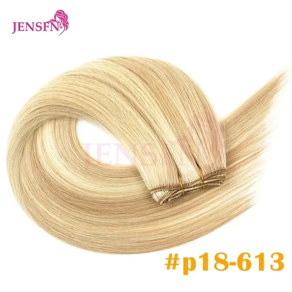 Straight 100% Real Human Hair Weft Bundles Extensions 50g/Pcs 16"-24" Remy Natural Hair Sew In Weaves Brown Blonde Color — image 17