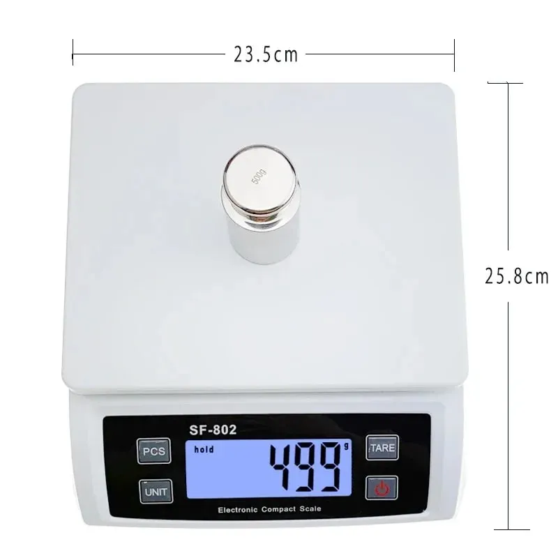 30kg/1g Digital Kitchen Food Scale 1g Precision LCD Display Electronic Balance Stainless Steel Platform Tare Function for Baking — image 7