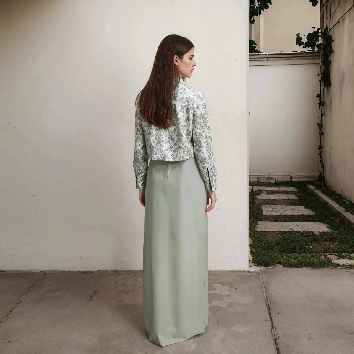 Autumn Winter Casual Women Cotton Linen Shirt Fashion Print Long Dress Set with Pocket Blouse Elegant Lady Street 2 Piece Set — image 3