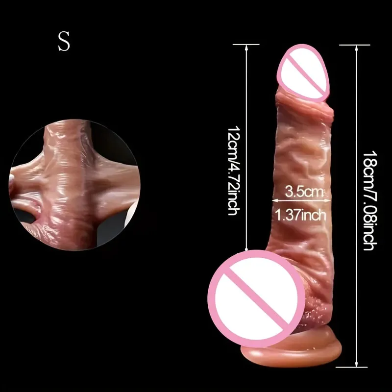 Realistic Dildo Sliding Foreskin Big Penis Suction Cup Dildos Female Masturbator Fake Dick Adult Anal Sex Toys for Women Men Gay