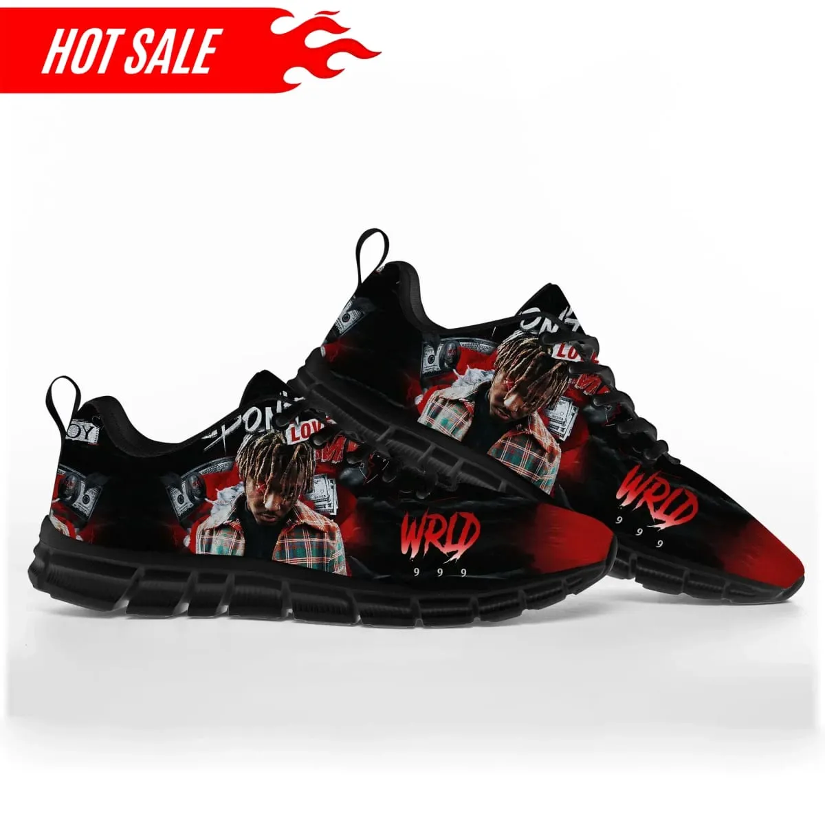 Hot Juice Wrld Hip Hop Rapper Sports Shoes Mens Women Teenager Sneakers Singer Casual Custom High Quality Couple Shoes