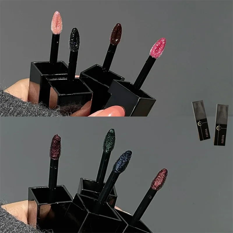 8 barev Glitter Watery Lip Gloss Diamond Perleťová metalická rtěnka Trvalá hydratační nelepivá Halloween party make-up