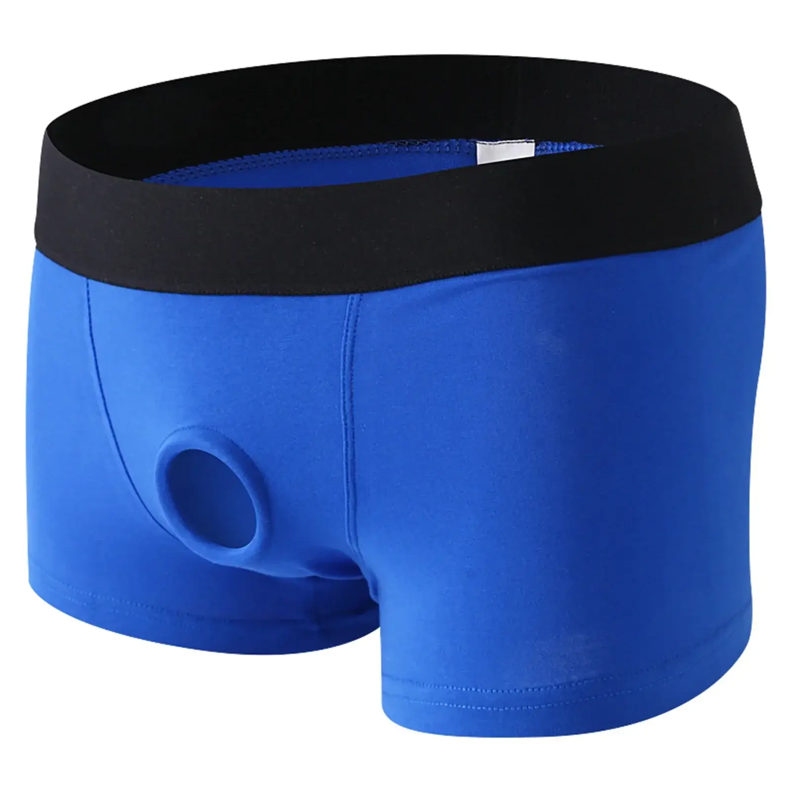Mens Cotton Underwear Soft Open Pouch Hole Boxer Shorts Cock Ring Silicone Ring Sexy Boxer Briefs Erotic Panties Trunks Stretchy — image 12