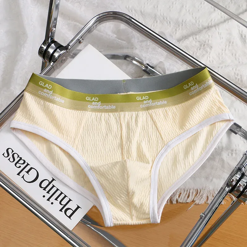 Summer New Men's Solid Color Cotton Briefs, Minimalist Breathable Thin Underwear, Trendy Trunks Male Bikini Underpants — image 20