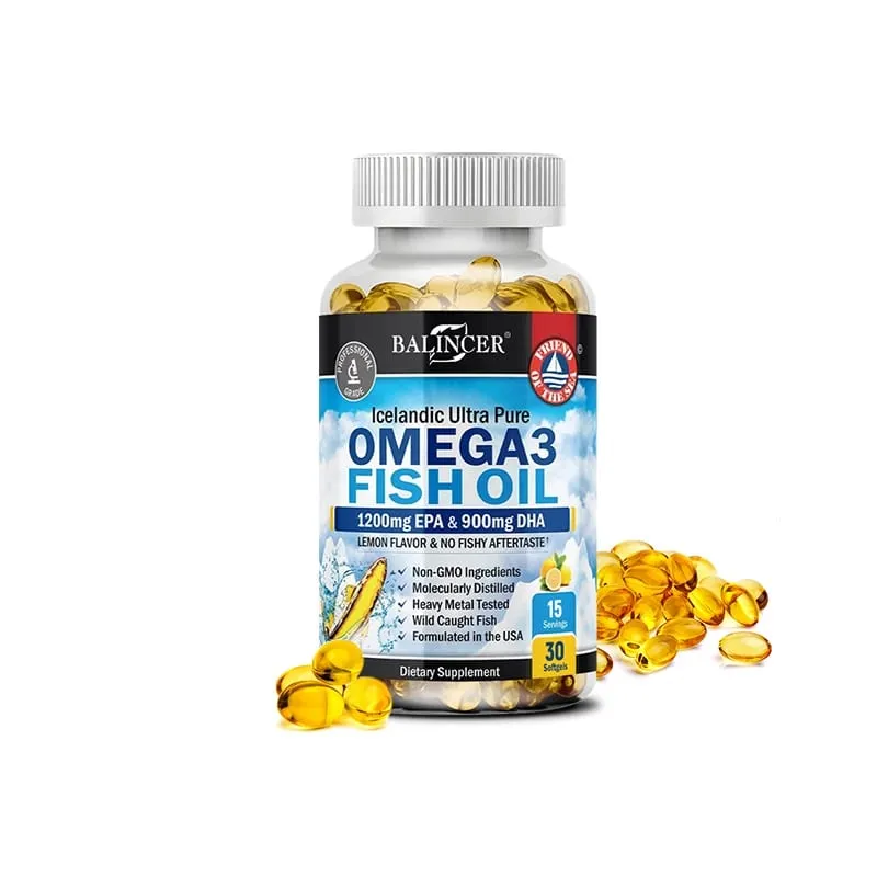 強度の高いオメガ 3 フィッシュオイル 2250mg、野生で捕獲された高 EPA 1200mg と DHA 900mg が心臓、脳、目の関節、皮膚の健康をサポート