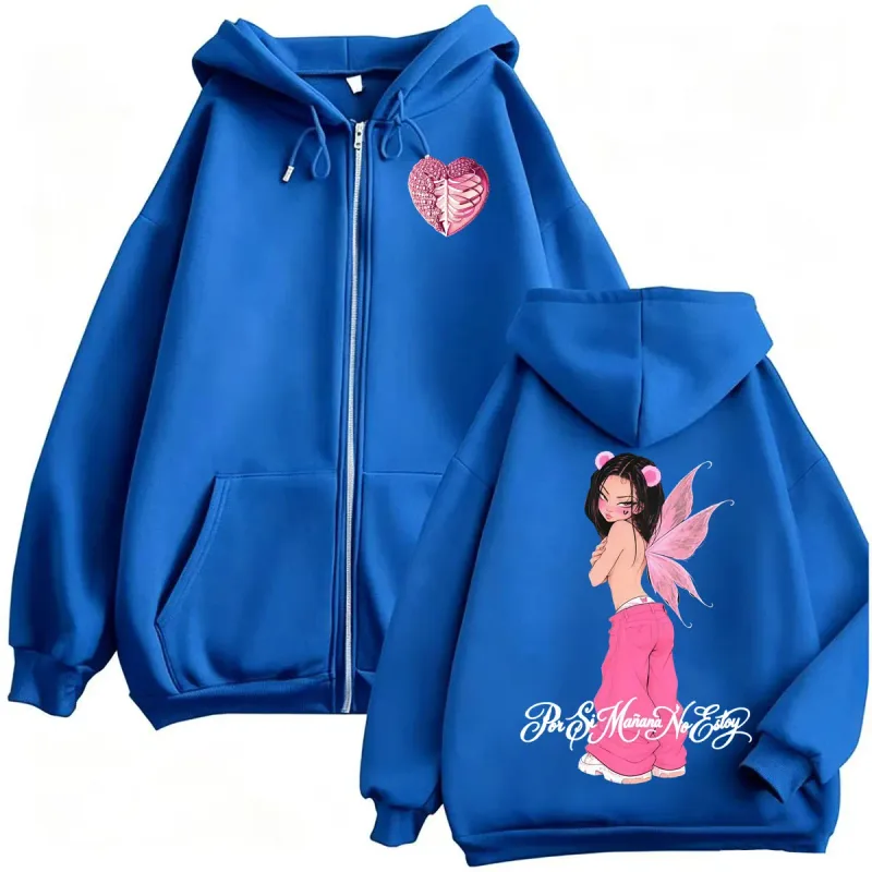 Rapper Omar Courtz Por Si Manana No Estoy Tour Album Zipper Hoodies Men's Clothing Fashion Casual Fleece Sweatshirt Jacket Coats