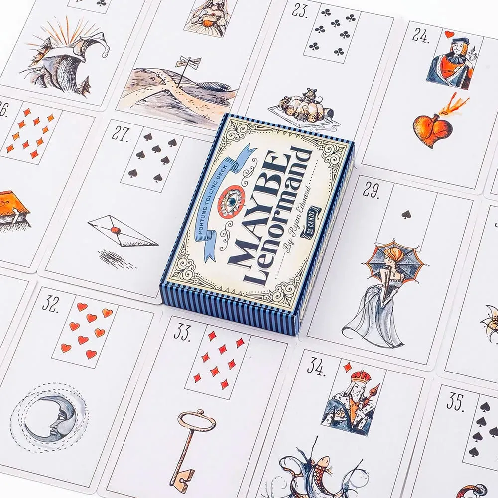 Maybe Lenormand 52 Cards Deck 9.7*6.3CM English Visions For Beginners Divination Edition Deck Board Playing Games