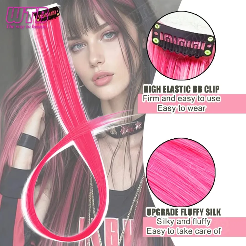 5Pcs Synthetic Wig BB Clip Style Color Straight Hair Extension Wig Suitable for Women and Girls to Wear at Holidays and Parties — image 4