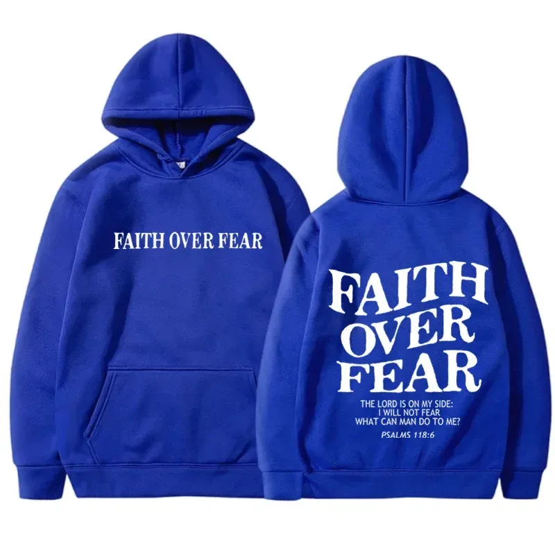 2026 new FAITH OVER FEAR Print Hoodies Eco Soft Fabric Men Women Casual Long Sleeve Hooded Sweatshirt Hip Hop Harajuku Y2k — image 4