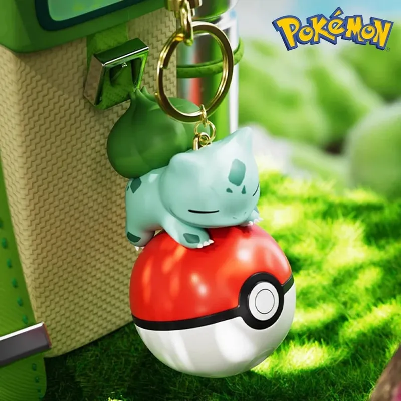 Pokémon Roztomilá zářící série Charm PokeBall Keychain Model Panenka Pikachu Piplup Bulbasaur Akční figurka Kreslená taška Příslušenství Dárek