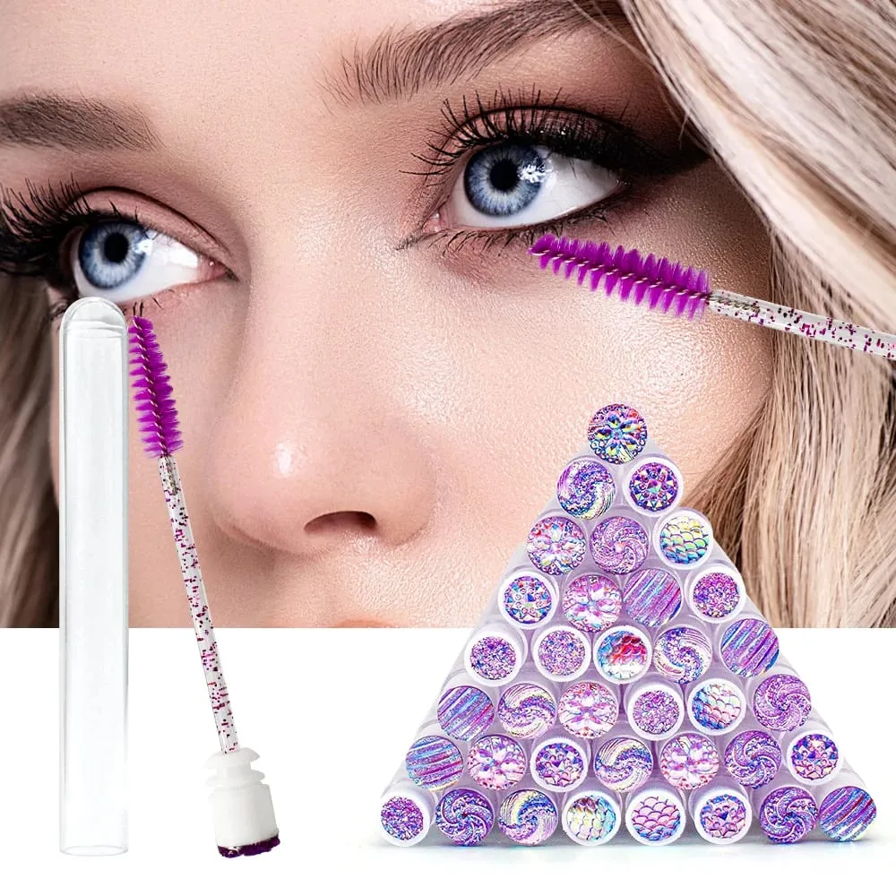 10/50Pcs Disposable Eyelash Brush Reusable Eyelashes Brush Tube Mascara Wands Tubes Dust-proof Lash Spoolies Storage Makeup Tool — image 2
