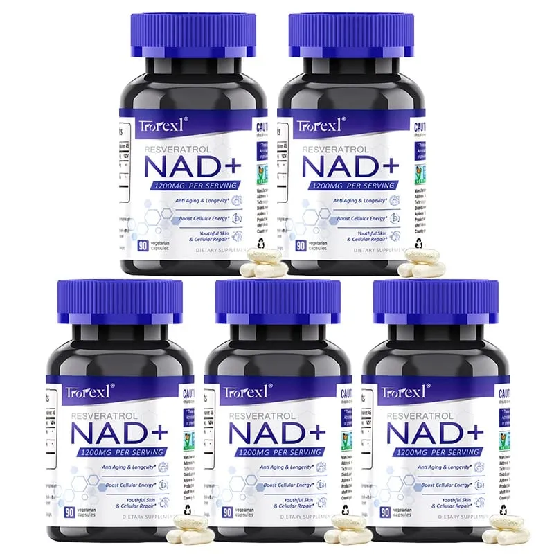 NAD + Resveratrol Supplement NAD Plus Boosting - Supports Cellular Energy Anti-aging Metabolism Skin Health