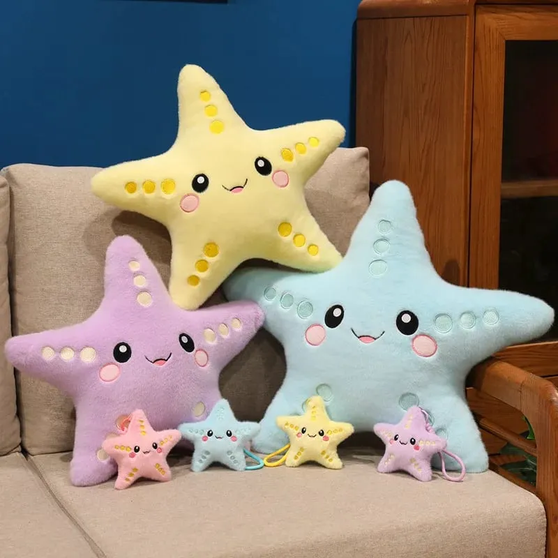 12/43cm Starfish Star Plush Pillow Stuffed Smiling Ocean Animal Colorful Cushion Sofa Chair Decor Present — image 3