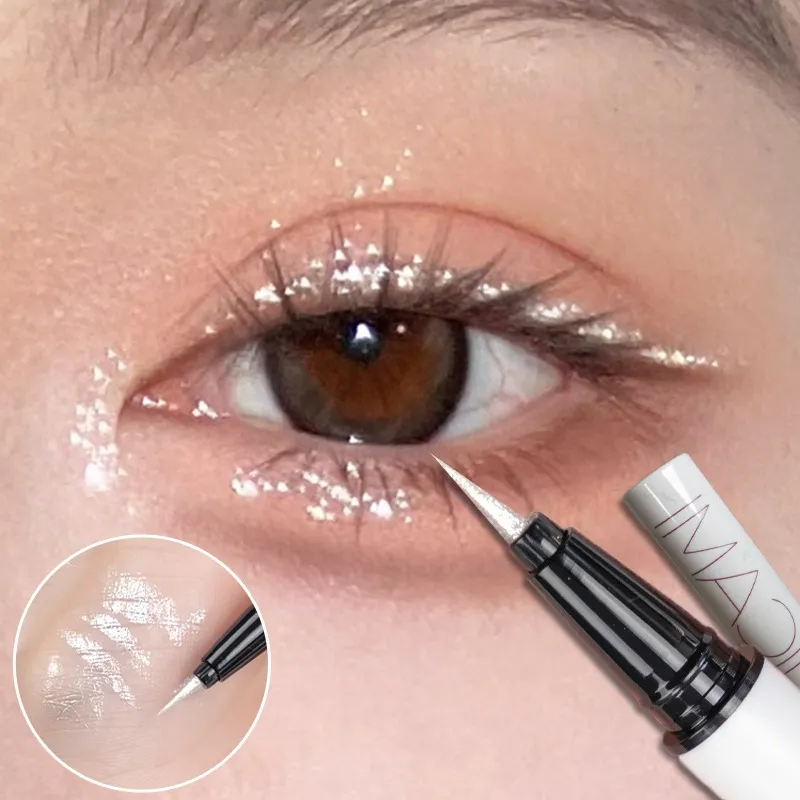 Pearlescent White Liquid Eyeliner Pen Long Lasting Non-dizzy Shiny Eye Liner Pen Fast-drying Lying Silkworm Brighten Eyes Makeup