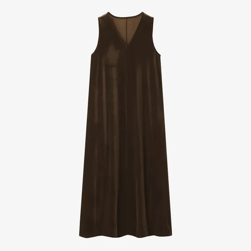 AS AW26 Fluwelen trui-jurk met zijzakken + Jersey basic opstaande kraag