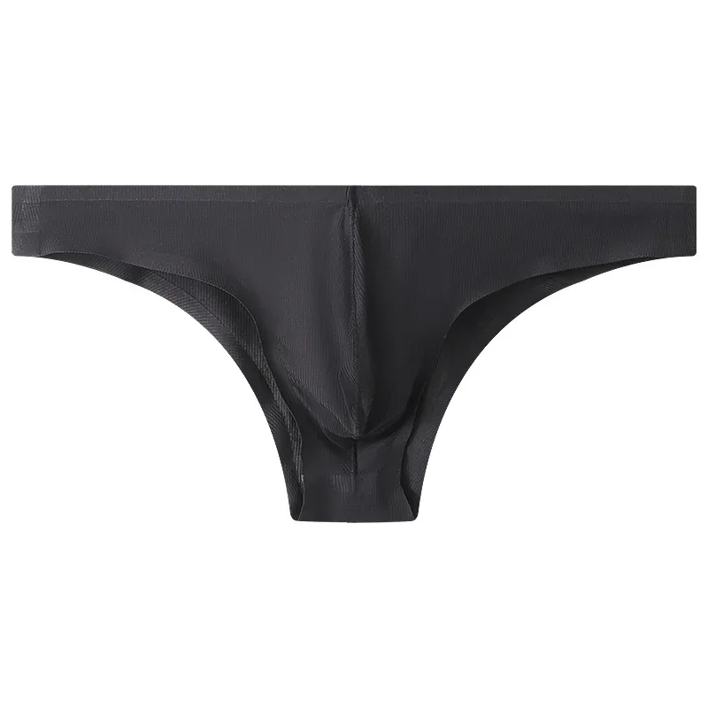 Intimo da uomo a triangolo piccolo a mezza anca a vita bassa sexy da uomo giovane slip senza cuciture in seta di ghiaccio mutandine estive leggere e traspiranti — image 23