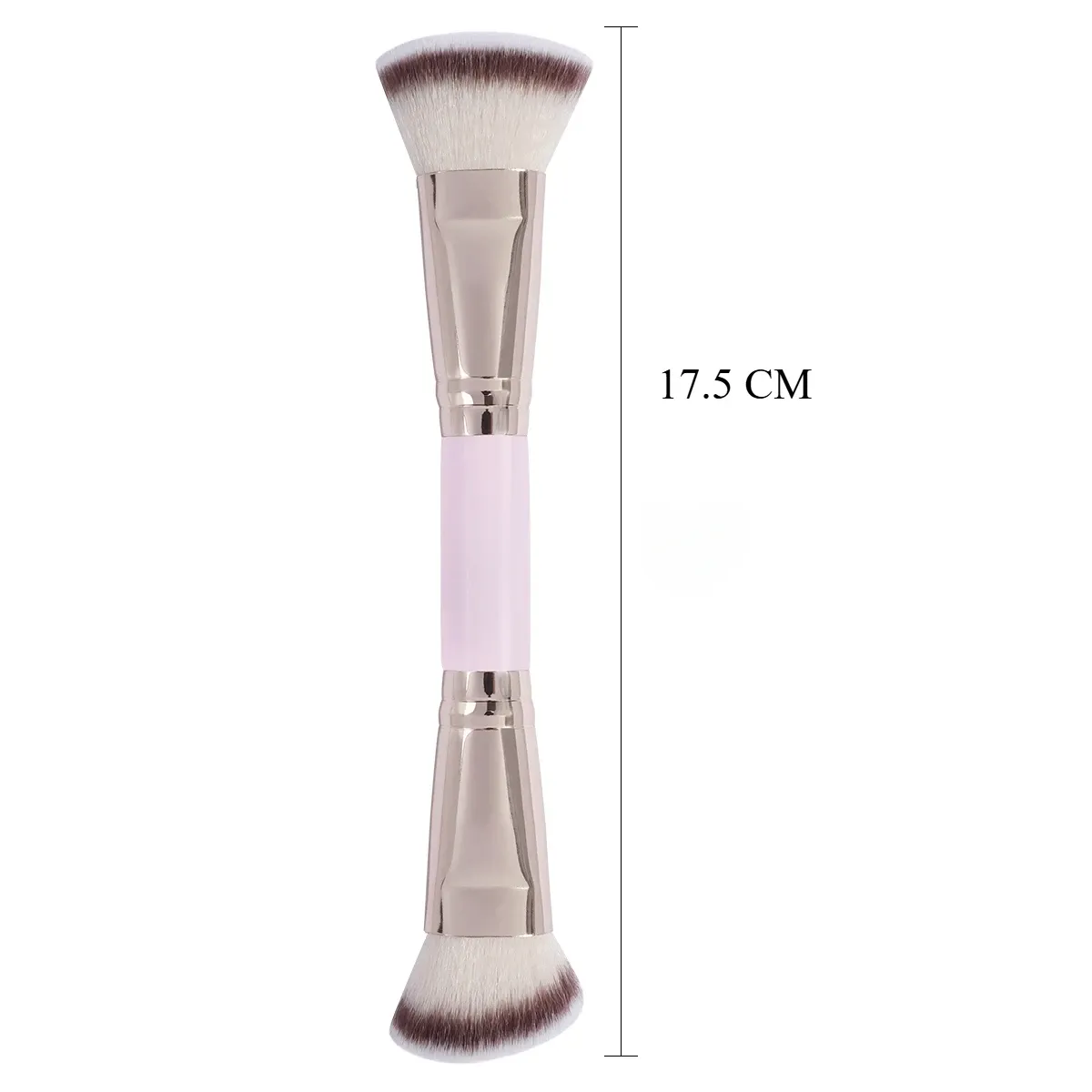 Double Head Makeup Brushes 2 In 1 Flat/Angled Foundation Concealer Contour Brush para sa Blending Loose Powder Liquid Cream