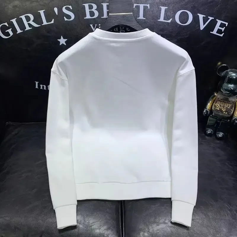 Forår Efterår Herre Trendy Enkel Casual All Match Sweatshirt Y2K Streetwear Rundhalset Langærmede Pullovere Løse hættetrøjer til mænd — image 2