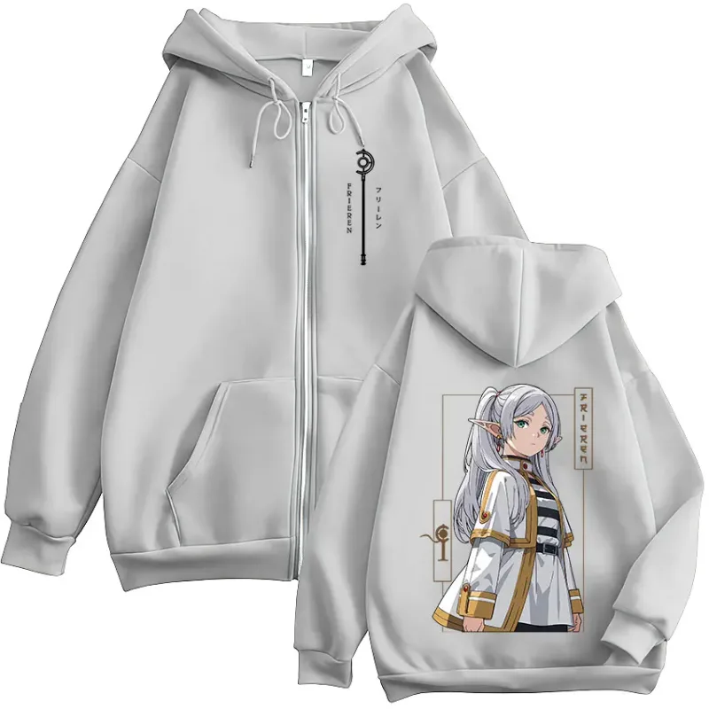 Anime Frieren: Beyond Journey's End Zipper Hoodies Men Women Clothing Fashion Harajuku Zip Up Hooded Sweatshirts Jackets Coats — image 7