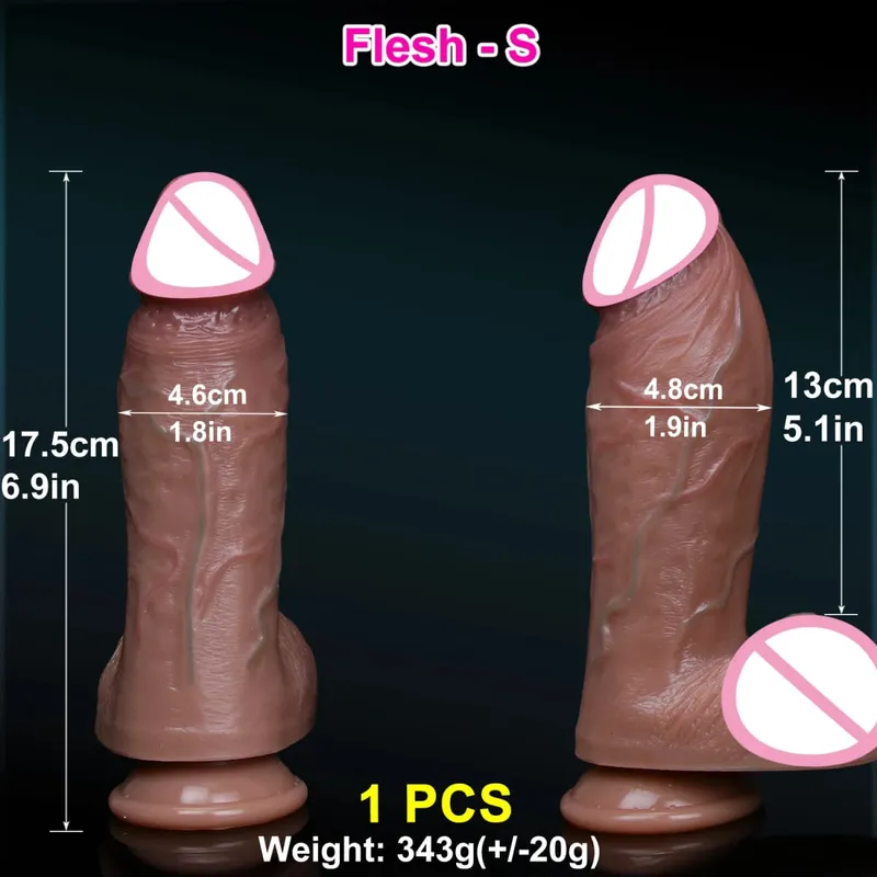 ผิวที่สมจริงนุ่มหนาDildoซิลิโคนคู่อวัยวะเพศชายขนาดเล็กผู้หญิงMan Anal Sex Toyดูดถ้วยDick Big Glans Masturbators Cock — image 9