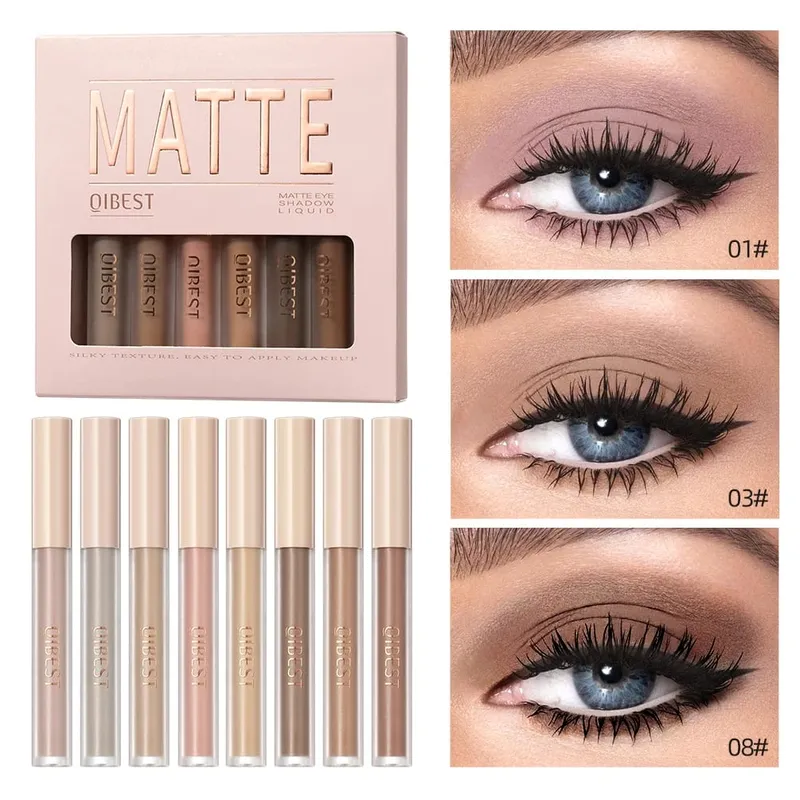 Sombra líquida creme suave maquiagem para os olhos de longa duração à prova dwaterproof água sombra vara blush dupla finalidade contorno cosméticos kits — image 3