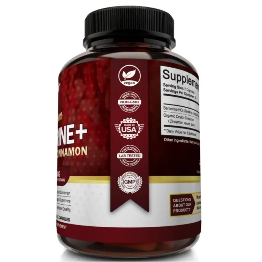 Premium Berberine HCl Pure Ceylon Cinnamon Extract Blood Sugar Balance Cardiovascular Health Supports Heart Health — image 4