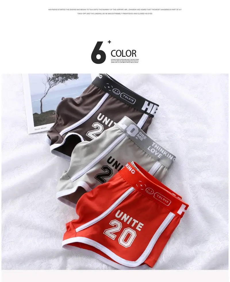 1/3 Quần Lót Nam Thể Thao Quần Lót Boxer Cotton Quá Khổ Màu Trơn Thời Trang Trẻ Trung Thể Thao Quần Lót Nam Thoải Mái thoáng Khí — image 2
