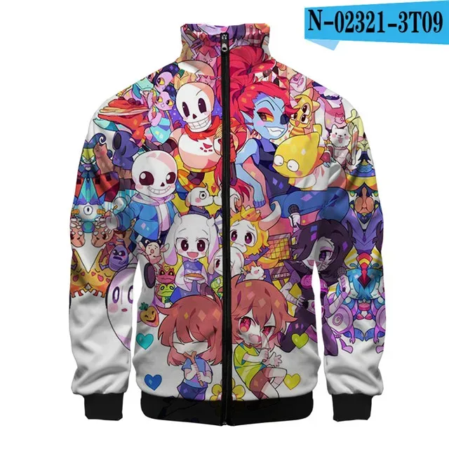 Luxury Popular Sans Undertale 3D Print Zipper Raglan Jacket Windbreaker Boys/Girls Comfortable Stand Collar Jackets Coats — image 33