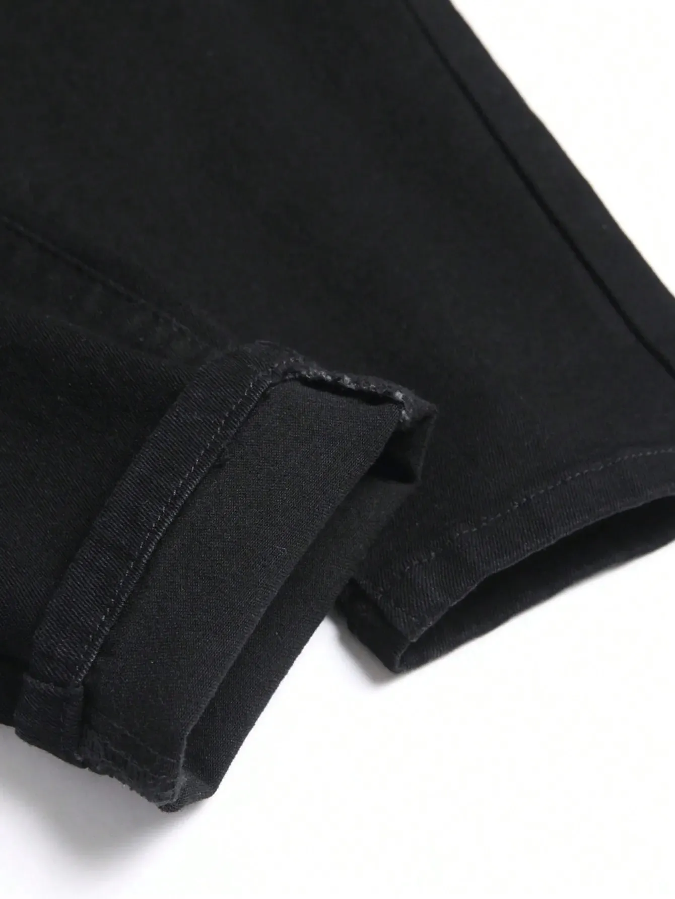 Men High Stretch Solid Black Denim Jeans Skinny Slim Fit Denim Pants Male Classic Casual Daily Business Streetwear Trousers — image 5