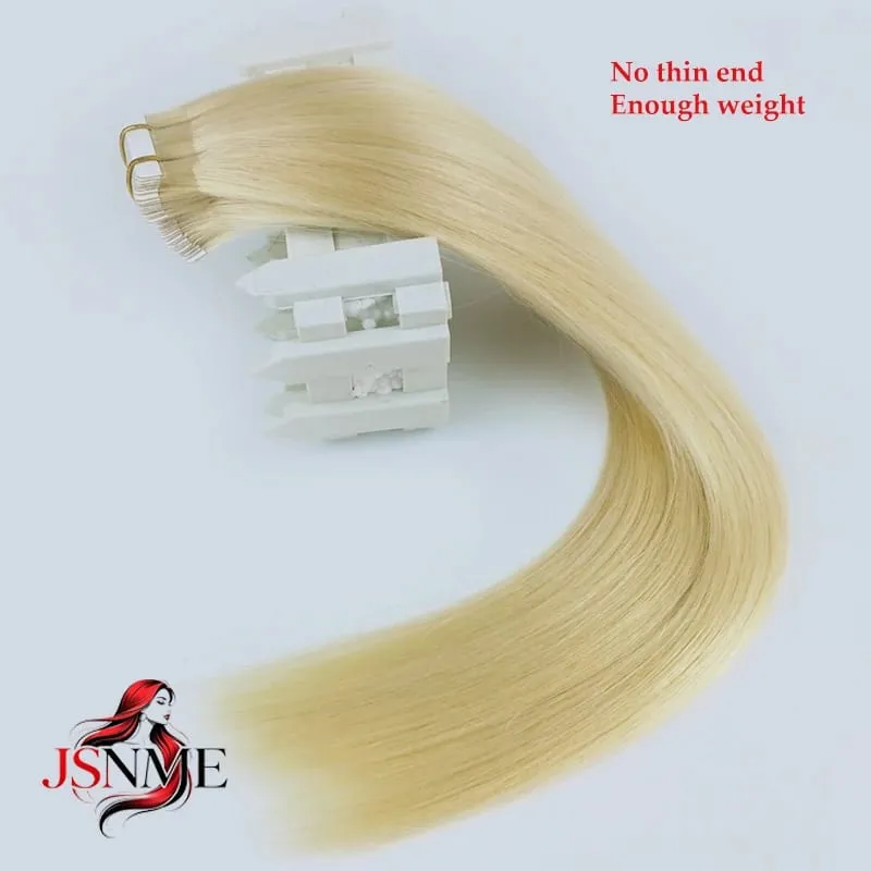 Tape In Human Hair Extensions 100% Really Hair Tape In Hair For Women Natural Brown Blonde Straight 613 For Salon — image 6