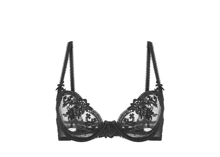 Riviera Sheer Bralette - Breathable Half Cup Underwire Bra Summer-Ready Lace Lingerie Set No Sponge Heatwave-Friendly