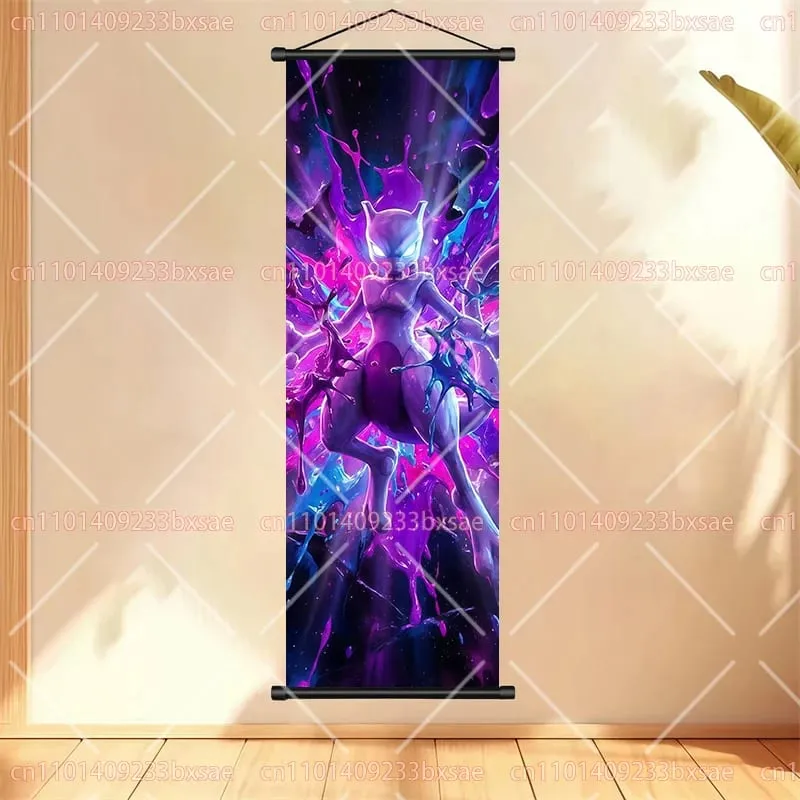 Anime Pokémon Gengar Charizard Kyogre Gyarados Mewtwo Rayquaza Cool Poster Hanging Scroll Painting Birthday Holiday Party Gift
