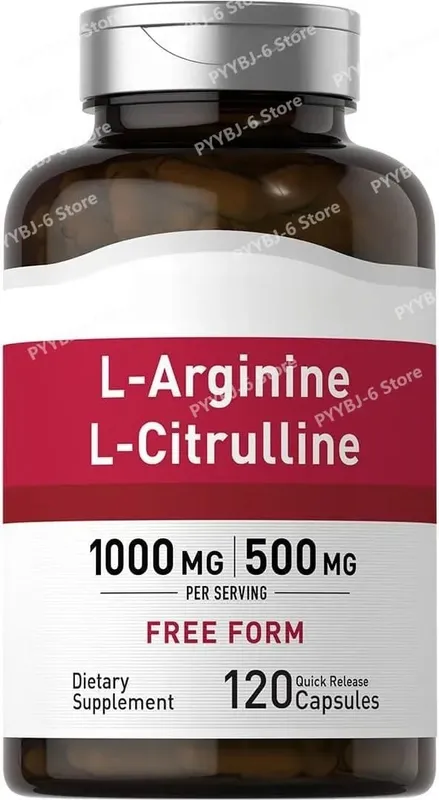 L-Arginine L-Citrulline Capsules 1000mg/500mg Free Form Amino Acid Supplement for Fitness Support & Active Lifestyle 120 Ct
