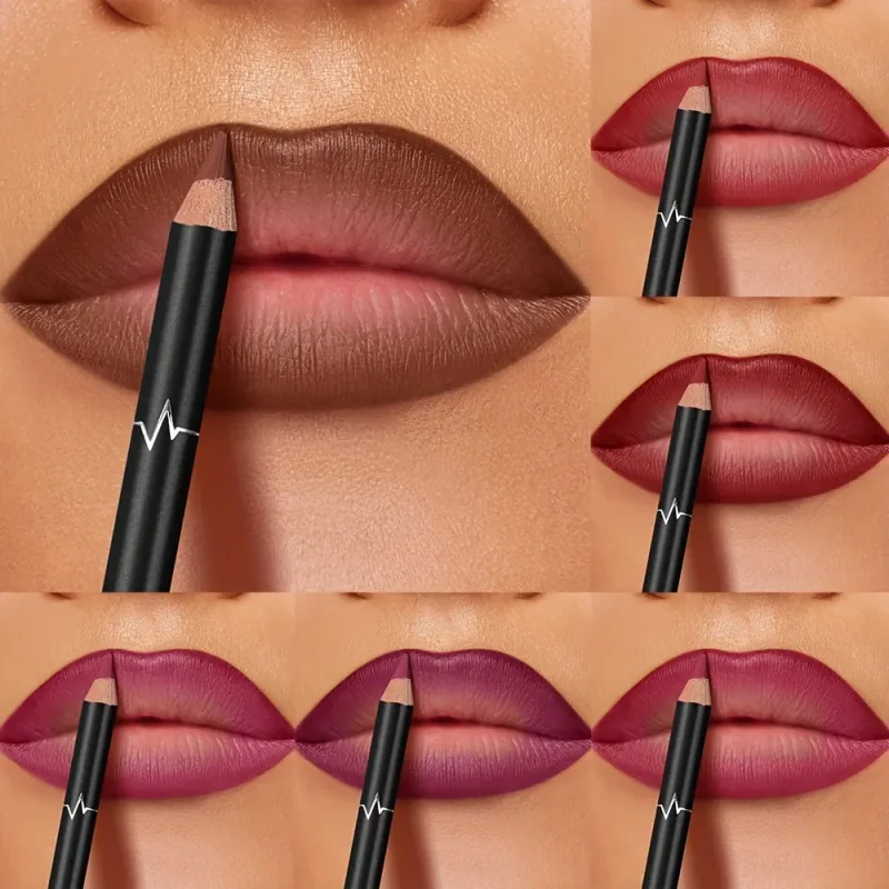 Pudaier 6-Color Waterproof Matte Lip Liner - Long-Lasting Non-Transfer Formula Matte Finish 6 Versatile Shades — image 6