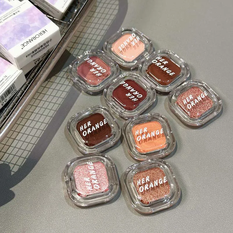Red Brown Monochrome Eyeliner Eyeshadow Powder Palette Silky Matte Chocolate Lying Silkworm Eyeliner Waterproof Aegyo-sal Makeup — image 6
