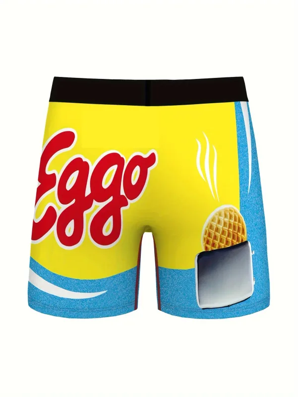 3Pcs Random Snack Cartoon Print Pattern Men's Briefs Ice Silk Cool Quick-drying and Breathable Men's Underwear