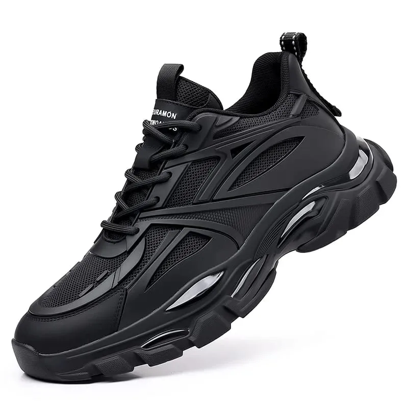 Four Seasons Thick and height-increasing sports shoes men's genuine leather mesh casual men's shoes trendy shoes