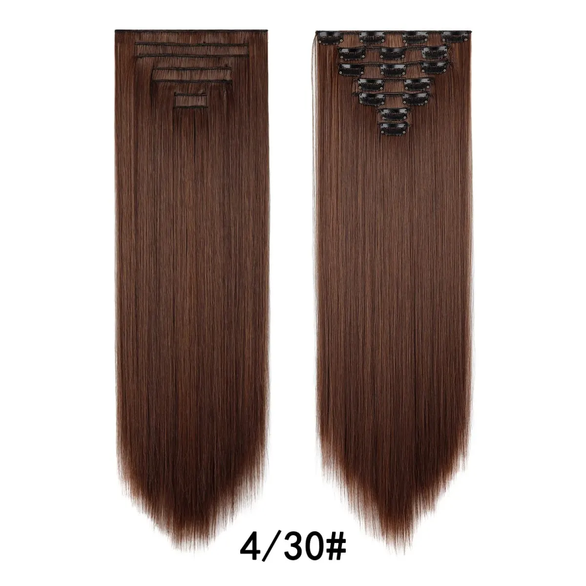 24 Inch Clip-in Hair Extensions 7 Pcs Long Straight Synthetic Hair Extensions Invisible Clip-ins Hairpieces for Women Daily — image 8