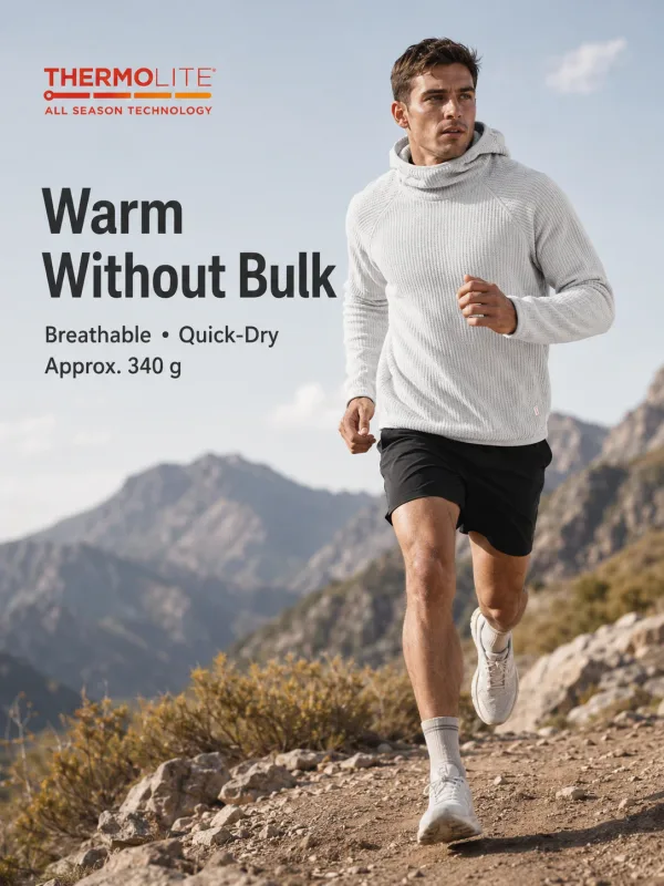 Thermolite® All Season Thermal Hoodie Unisex Lättvikts Quick Dry Pullover Sweatshirt Andas Vinter Mid Layer Activewear — image 16